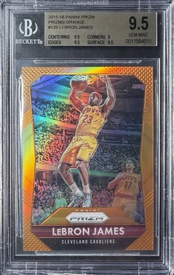 LeBron James 2015-16 Panini Prizm Orange Refractor /65 #125 BGS 9.5