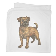 'Border Terrier Standing' Cotton Baby Blanket / Shawl BY00042068 