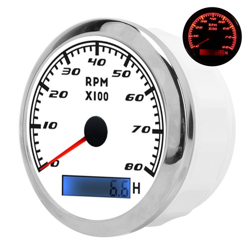 Pointer Tachometer RPM Tacho Meter Red Backlight Stainless Steel For For - Picture 2 of 22