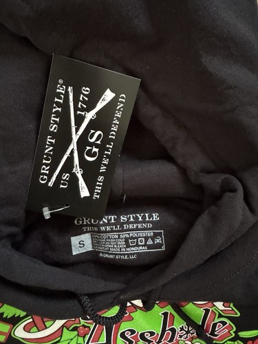 Sudadera con Capucha Estilo Grunt Negra Jolliest A**agujero Este Lado de la Nuthouse Talla Pequeña - Imagen 3 de 3
