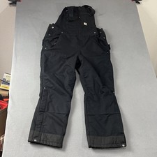 Carhartt Overalls Womens Size XL SHORT Black Duck Canvas Bibs Outdoor Workwear