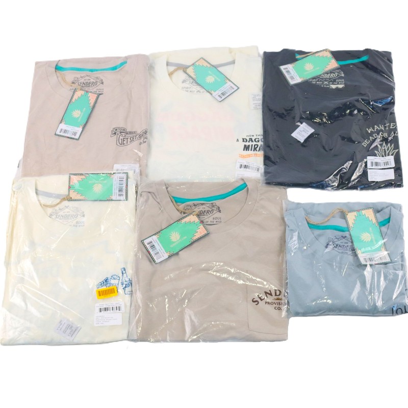 Sendero Assorted Short Sleeve T-Shirts In Various Colors Unisex 2XL Lot of 6