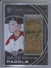 2015 Leaf ITG Stickwork Goalie Game-Used Paddle Silver 10/25 Charlie Hodge 0c3