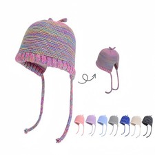 Fashion Baby Winter Knit Earflap Hat Toddler Boys Girls Warm Slouchy Beanie Cap