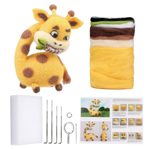 Giraffe Needle Felting Kits Needle Felting Kit Yellow Felt for Beginner K6J3