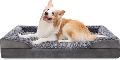 Hundebett Orthopädisch XL Grau Abnehmbar Waschbar