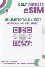 Colt Wireless  U.S. Phone Number eSIM Unlimited Talk &Text WiFi Calling Included