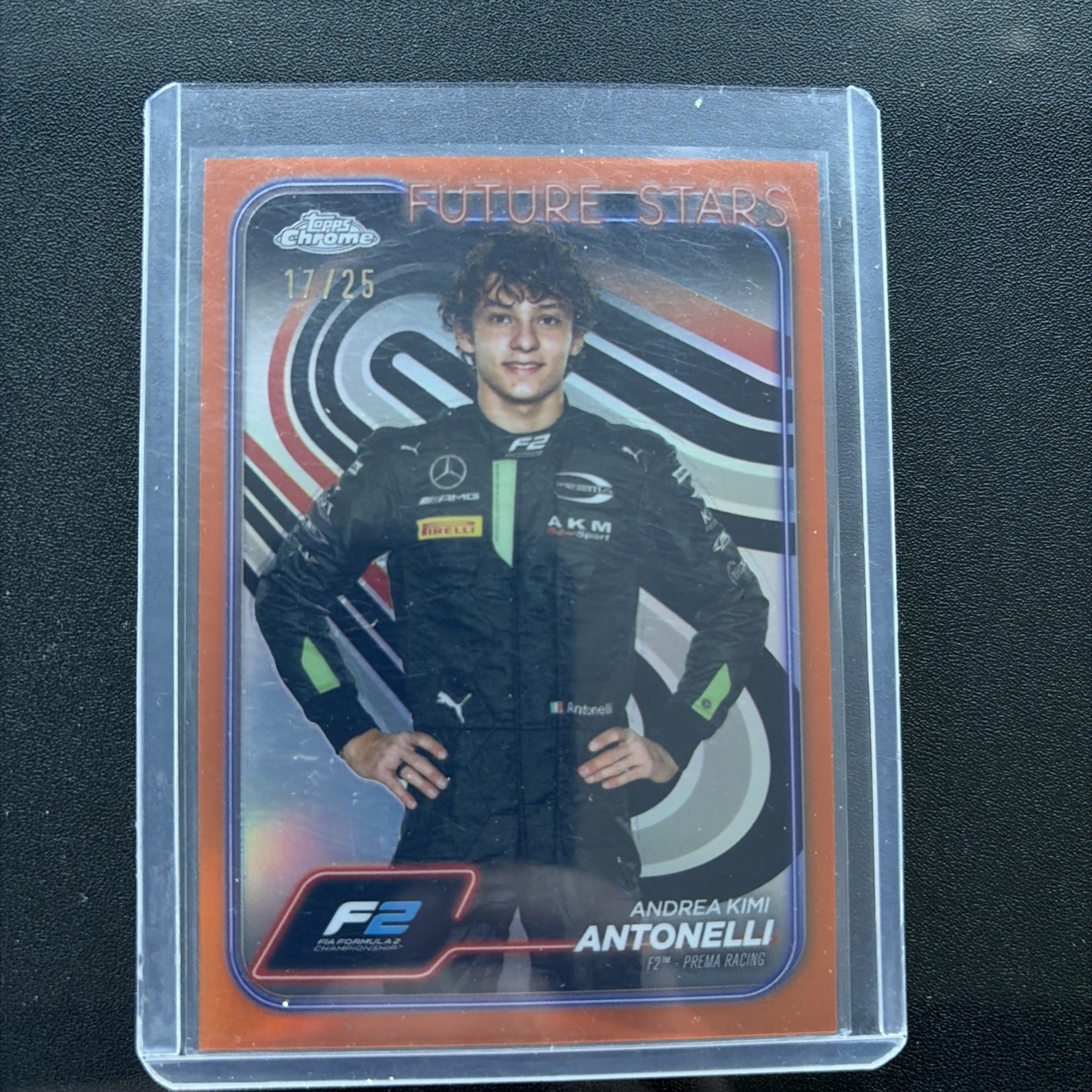 2024 Topps Chrome F1 #22 Andrea Kimi Antonelli Future Stars Orange Refractor /25