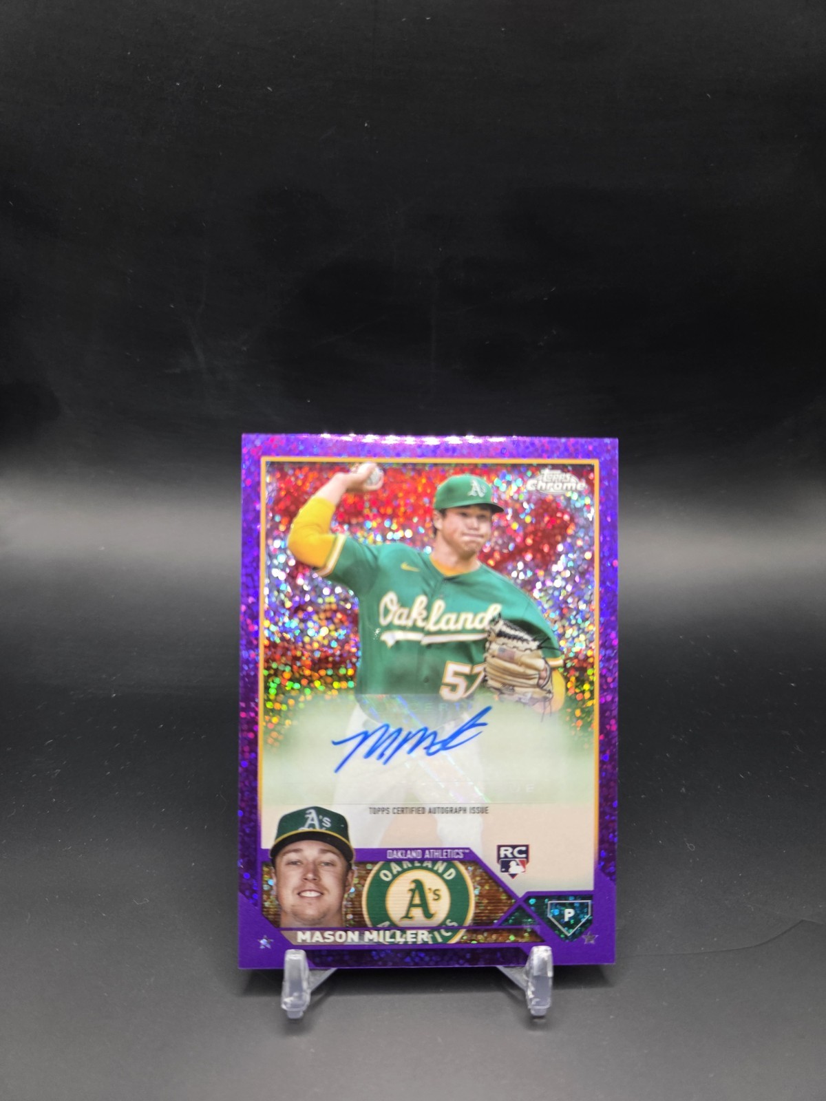 2023 Topps Chrome Update Series  Auto Mason Miller Purple Speckle Refractor /299