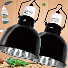 Reptile Light Fixture 2 Packs 5.5'' Dual Use Dome Lamp with Ceramic Socket for