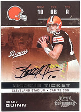 2007 Playoff Contenders Rookie Ticket Brady Quinn Auto RC #115 /534