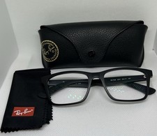 Ray-Ban RB7025 2077 Matte Black Square Eyeglasses Frame 55-17-145 with Case