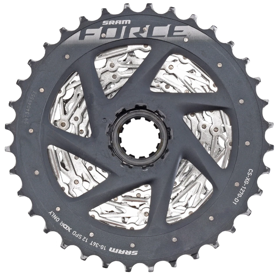 Cassette para bicicleta de carretera SRAM Force 12 velocidades 10-36T XDR Gravel Race CS-XG-1270-D1 Race Foto 3 de 3