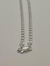 Men's Curb Chain Link Chain Necklace 925 Silver 40cm x 4mm