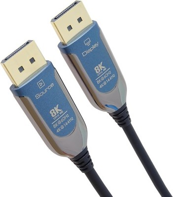 8k DP 1.4 Optical Cable 30m M/m 32.4gbps Gold DP Cable for 8k@60hz