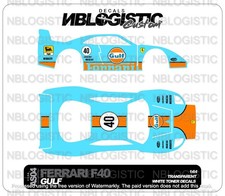 Ferrari F40 Competizione Custom WaterSlide Decal for hot wheels 1/64 a1
