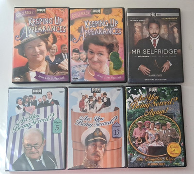 Lot of 6 BBC PBS DVDs Are you Being Served? Mr. Selfridge Keeping Up Appearances