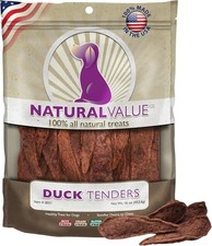 Loving Pets Duck Tenders Grain-Free Duck Jerky Treats Made in USA for All Dogs
