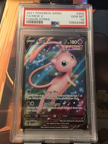 Pokemon Fusion Strike Mew V 250/264 Full Art Holo Foil Rare PSA 10 GEM MINT