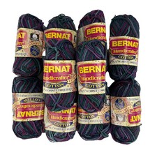 Bernat Cotton Handicrafter Yarn Lot of 10 Skeins Ultrasoft Midnight Magic - New