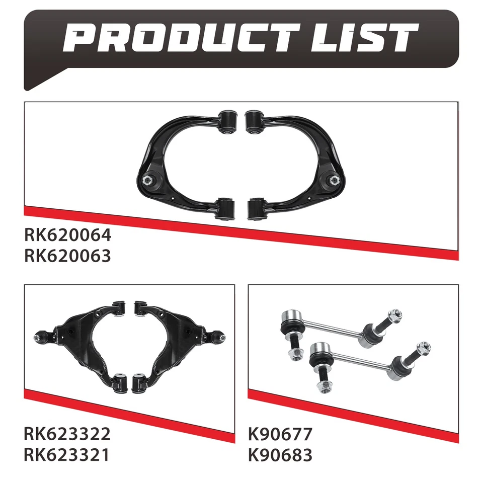 Kit de suspensión brazos de control inferiores superiores barras estabilizadoras para Toyota 4Runner Lexus GX460 Foto 4 de 4