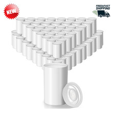200PCS 35mm Plastic Film Canister Containers with Lids Storage Case White