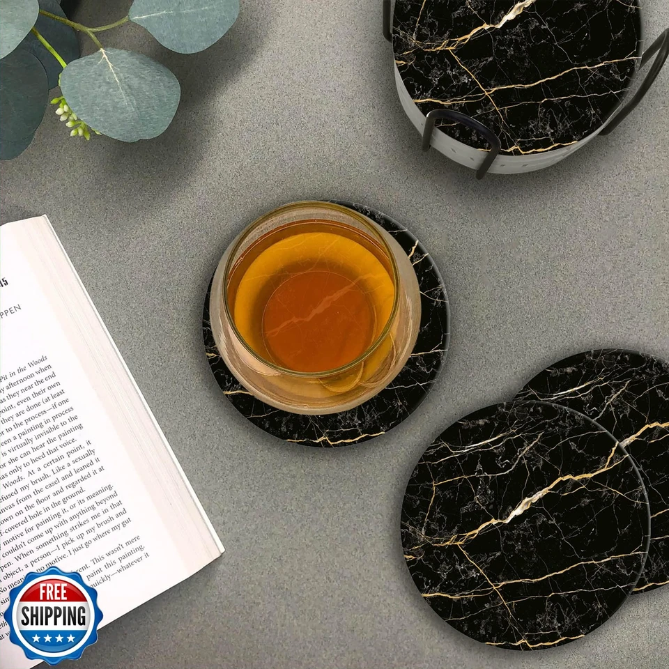 Emerson подставки для напитков абсорбент - натуральный камень напиток блюдца комплект с  - Изображение 3 из 4