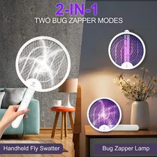 TANSICO 2-in-1 Electric Mosquito Racket with UV Light – Foldable,...