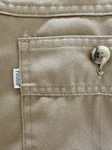 VINTAGE 1970s LEVI'S PANATELA CHINO PANTS TROUSERS TAN WIDE FLARE LEGS 38/32 - Picture 9 of 9