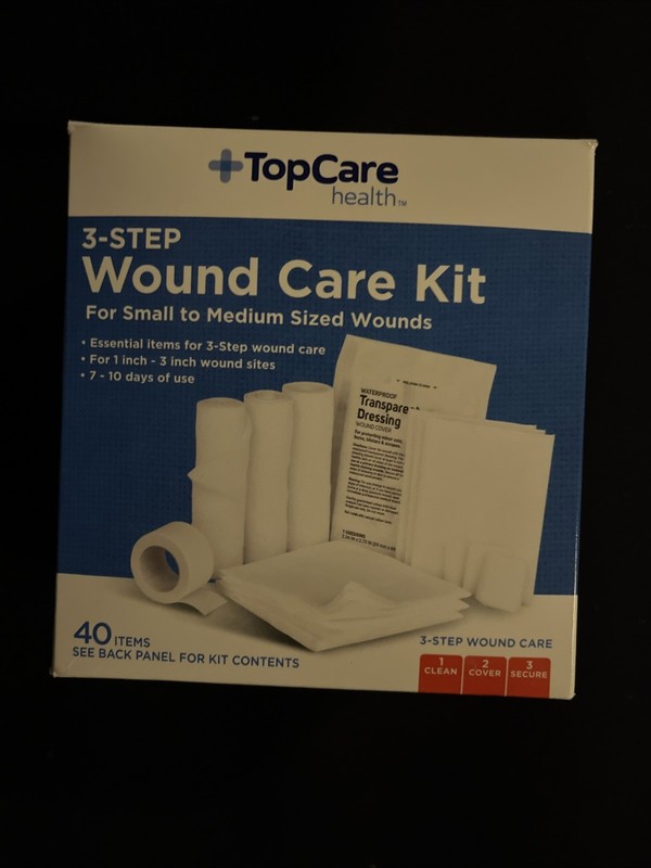 TopCare Wound Care Kit & First Aid Supplies, 40 Piece Sm To Med