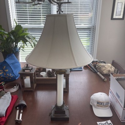 Paul Hanson Vtg Milk Lamp with Bell Shade and Pedestal no shade as its new