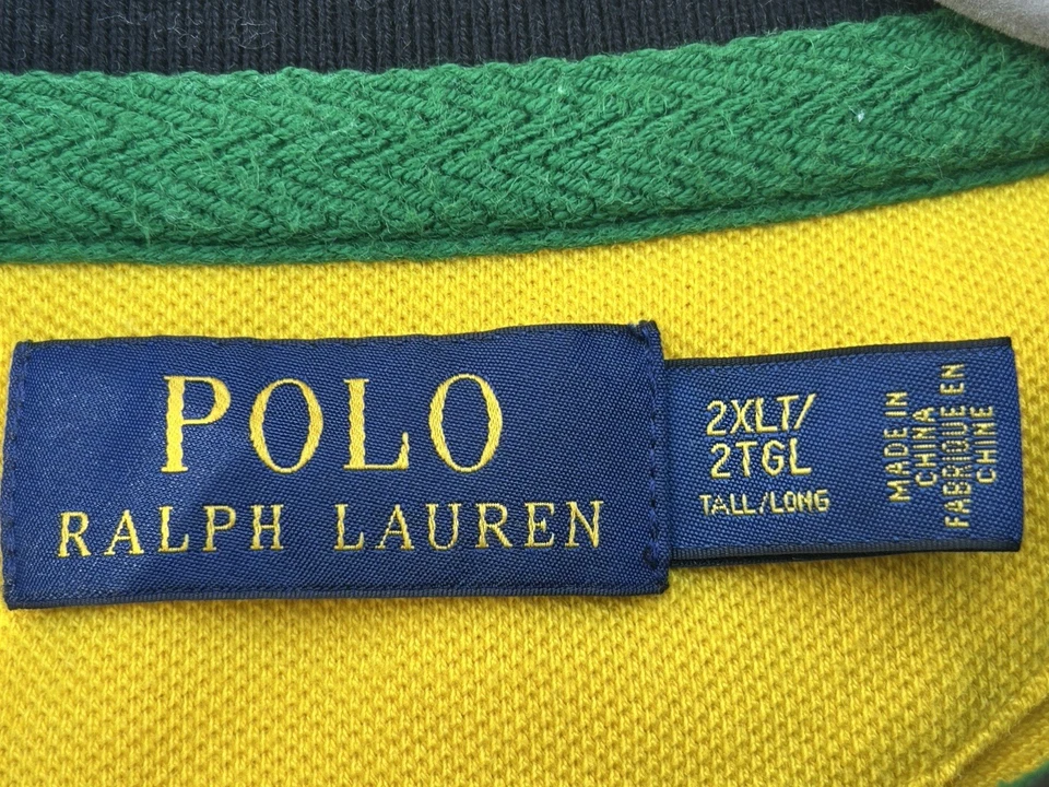 Polo Ralph Lauren Polo Shirt Mens Gold Brazil #14 Big Pony Size 2XLT Tall Rugby - Image 2 of 4