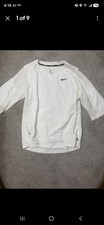 Nike Men's Baseball V-Neck, 3/4 Sleeve, Windbreaker Jacket, White, Size M