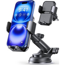 3-in-1 Car Phone Holder 122 LBS Strongest Suction  Stable Clamp Arm 360 