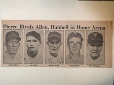 Lefty Grove Smoky Joe Wood Carl Hubbell 1963 Sporting News Baseball 11X5 Panel