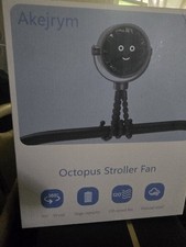 Battery Operated Stroller Fan Flexible Tripod Clip on With 3 Speeds Black