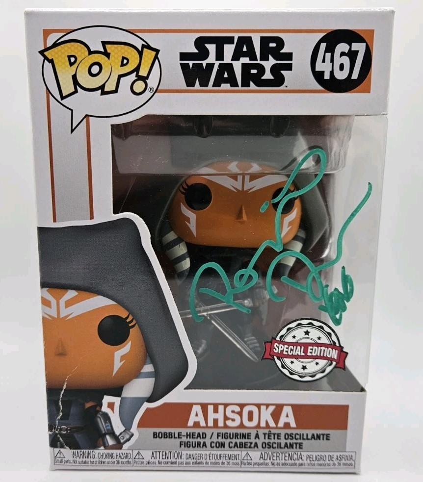 Funko Pop! Ahsoka #467 edición especial firmada por Rosario Dawson certificado de autenticidad