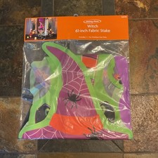 Holiday Home Witch 61-Inch Fabric Stake Outdoor Halloween Decoration, New