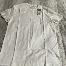 Goodfellow Co. WHITE M men's standard fit short sleeve 3 button polo shirt