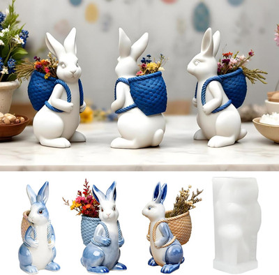 Rabbit Resin Silicone Molds 3D Small Animal Molds for Epoxy Resin Casting Cute B