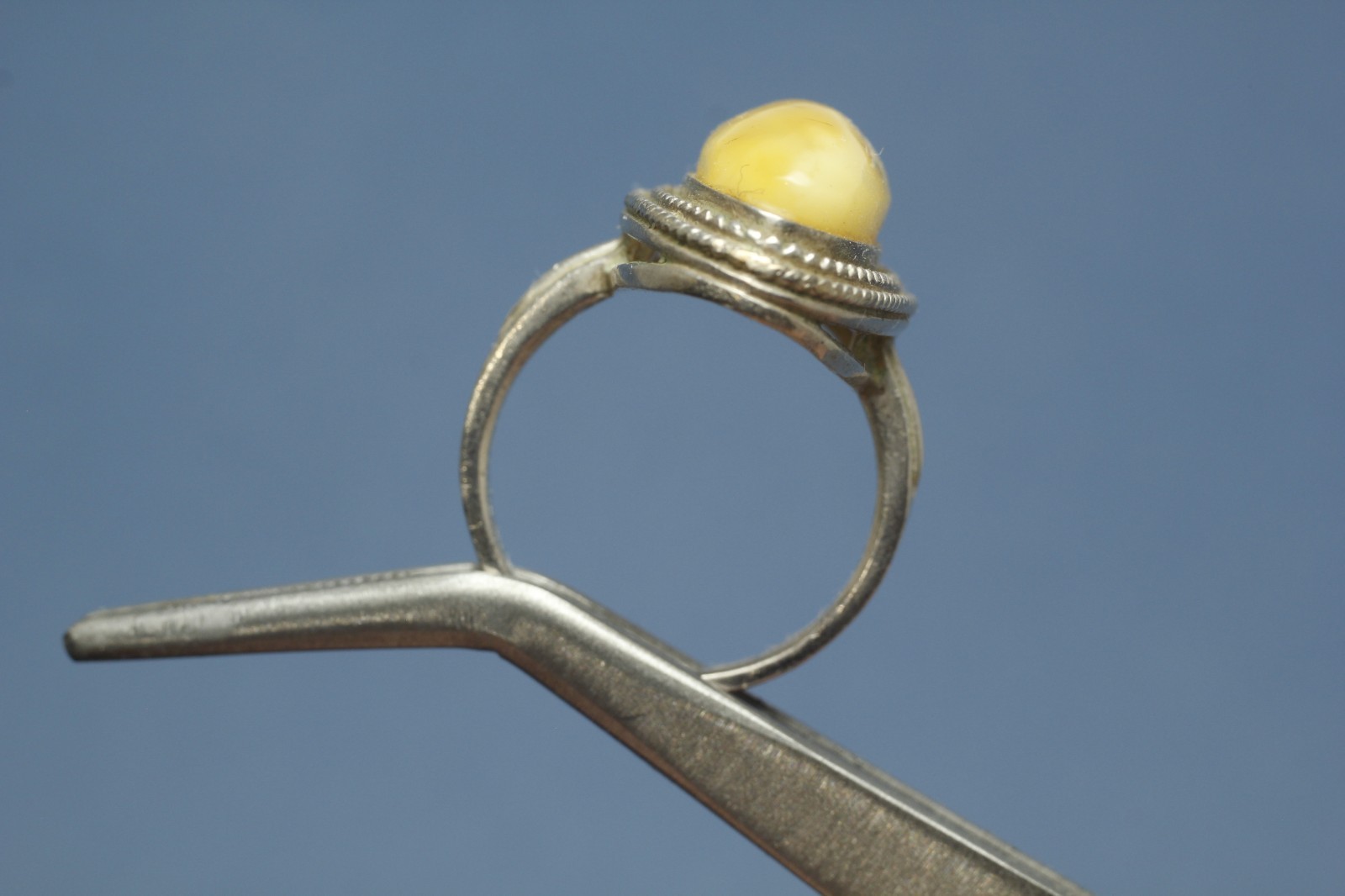 Solid sterling silver ring with amber. Size 6.75,… - image 6