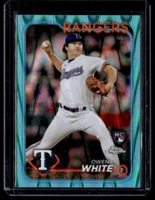 2024 Topps Chrome Aqua Lava Owen White RC 9/199 Rangers #211