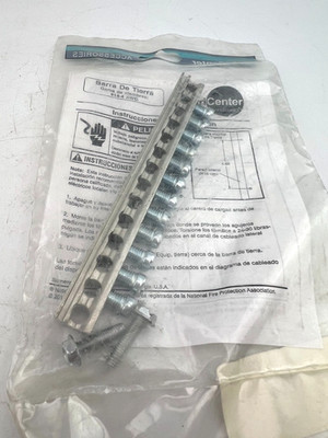 EC2GB12 ElectriCenter Ground Bar Kit 12 Position #14-4 AWG for ES PL Centers NEW
