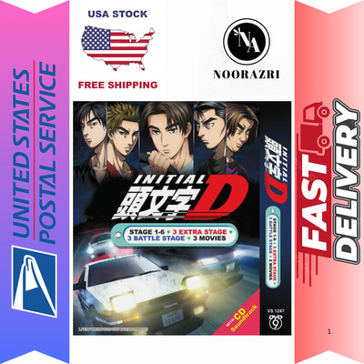 DVD Anime INITIAL D (Stage 1-6)+3 Movies+Extra COMPLETE SET EngDub