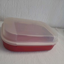 Tupperware Kleines Naschkätzchen A01 Rot,Klappdeckel, Vesperdose 