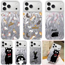 For Samsung S25 Ultra iPhone 16 15 17 Pro Phone Case Cute Cat Personalized Cover