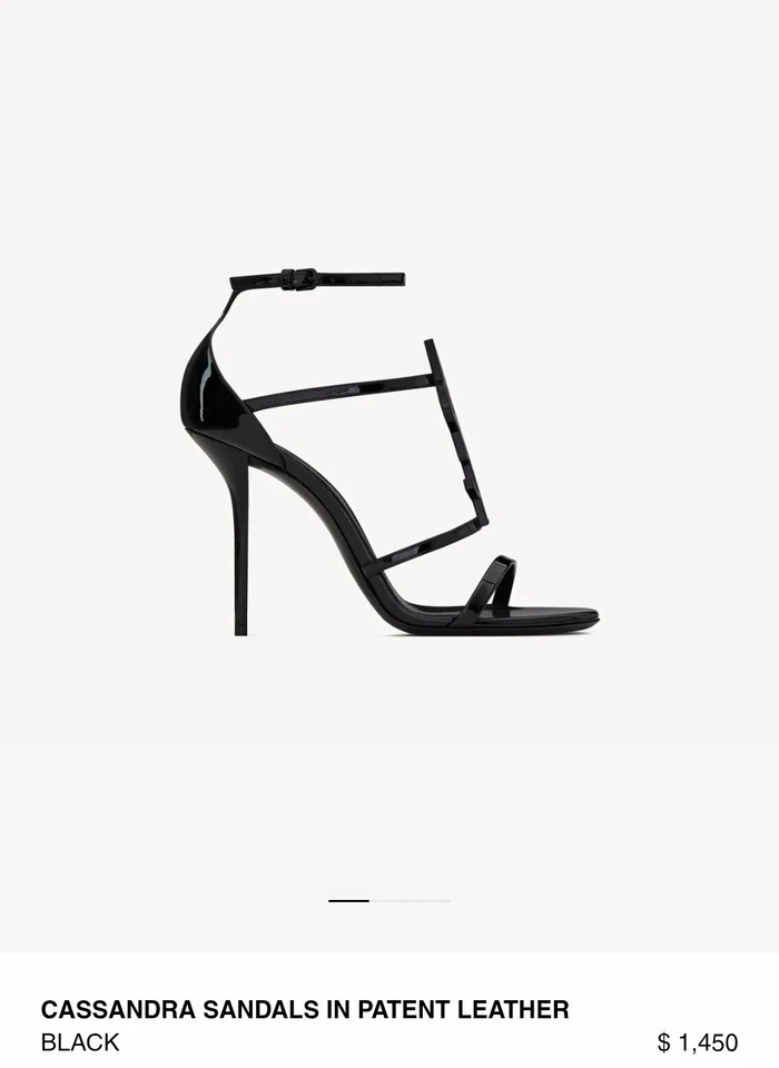 Sandalias Saint Laurent Cassandra YSL Logo Negras Talla 41 Foto 3 de 4