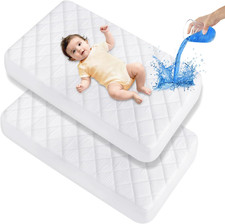 Crib Mattress Protector Sheets Waterproof 2 Pack, Crib Mattress Pad Cover