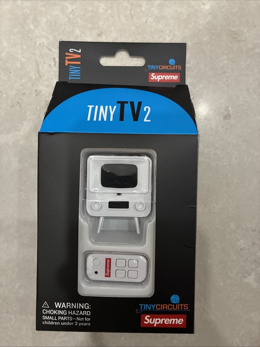 TinyCircuits Supreme Tiny TV 2 Mini TV with Remote Control White