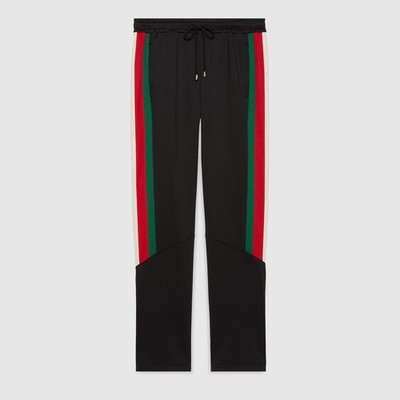 size L Gucci Neoprene Track Pants With Print Black Slim Track Trousers